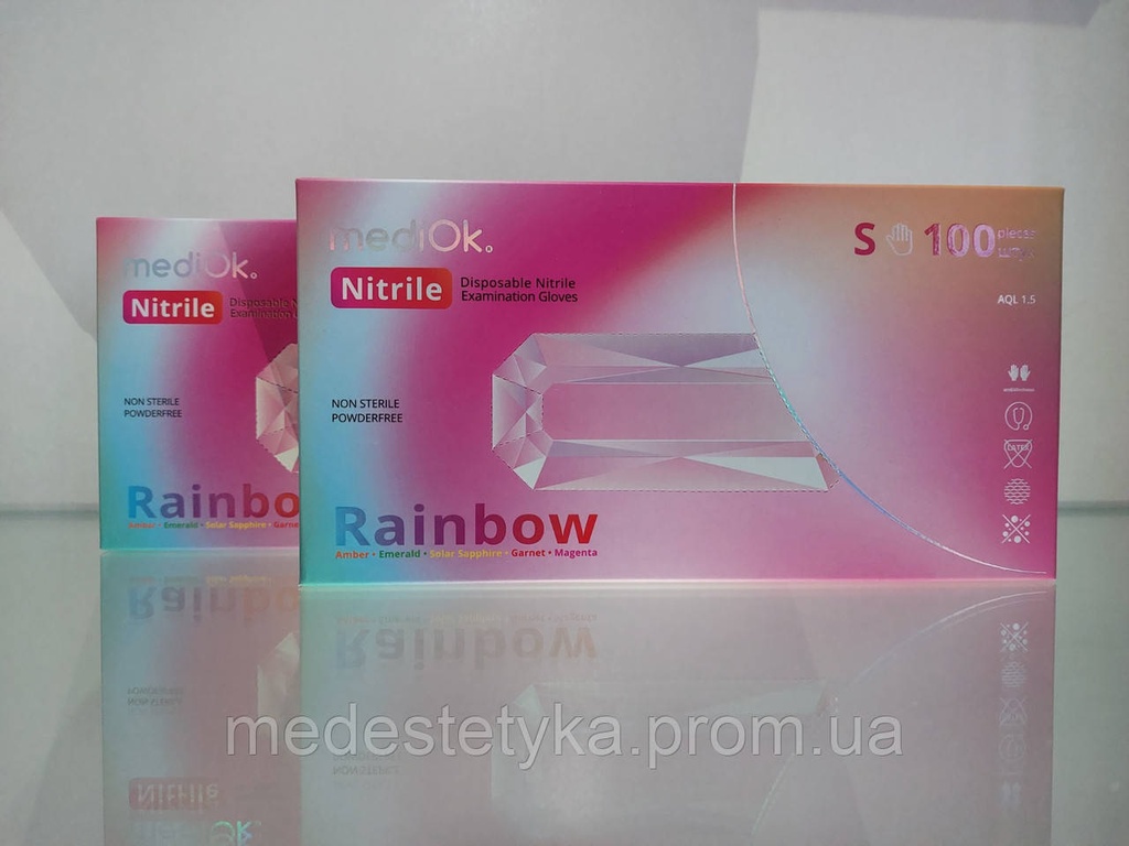 Рукавички mediOk. RAINBOW, мікс п'яти кольорів, розмір S