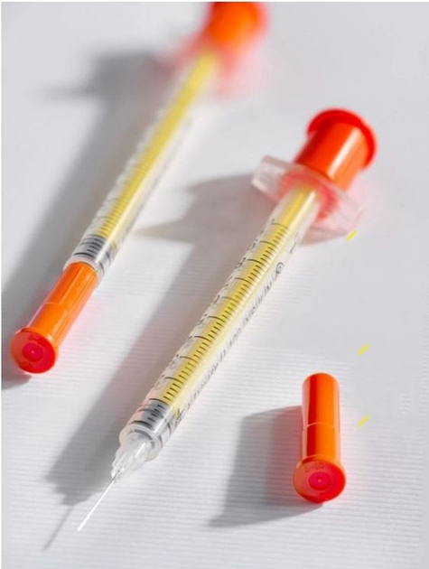 Шприц 3-х компонентний інсуліновий U-100 з інтегрованою голкою, Alexpharm