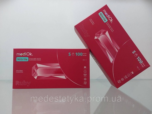 [Ruk18] Рукавички mediOk. RUBY, колір бордовий, розмір S