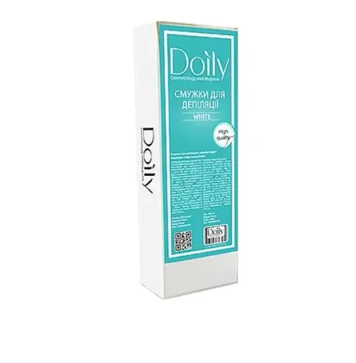 [Om37] Смужки для депіляції 7х22 см у коробці, Doily, 100 шт, білі